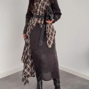 Asymmetric Neck Elegant Two-Piece Set