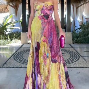 Printed Floral Vintage Maxi Dress