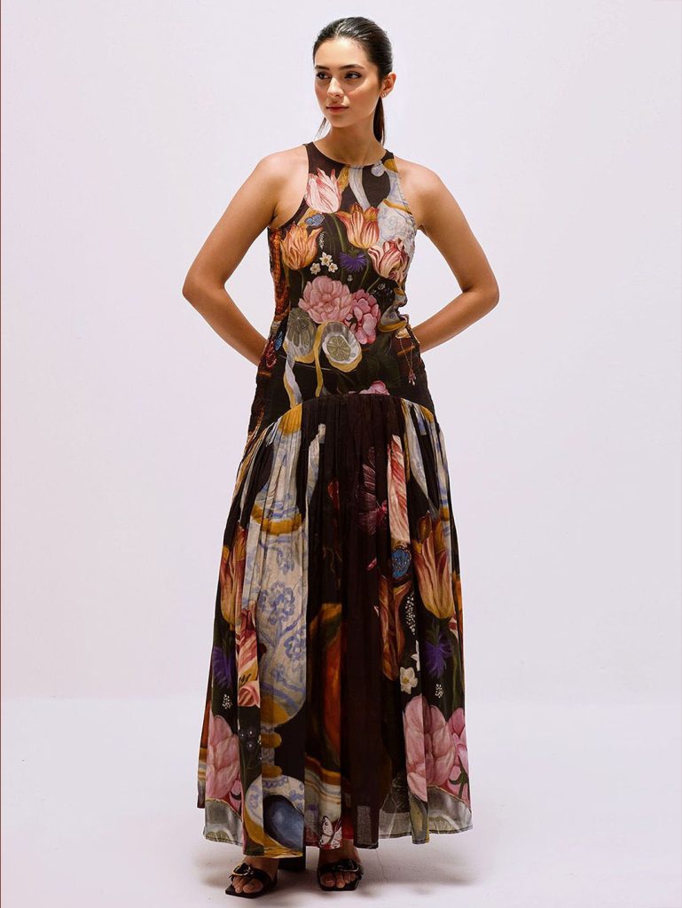 Printed Sleeveless Maxi Dress