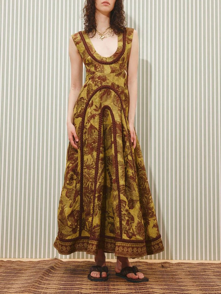 Printed Knit Patchwork Maxi Dress